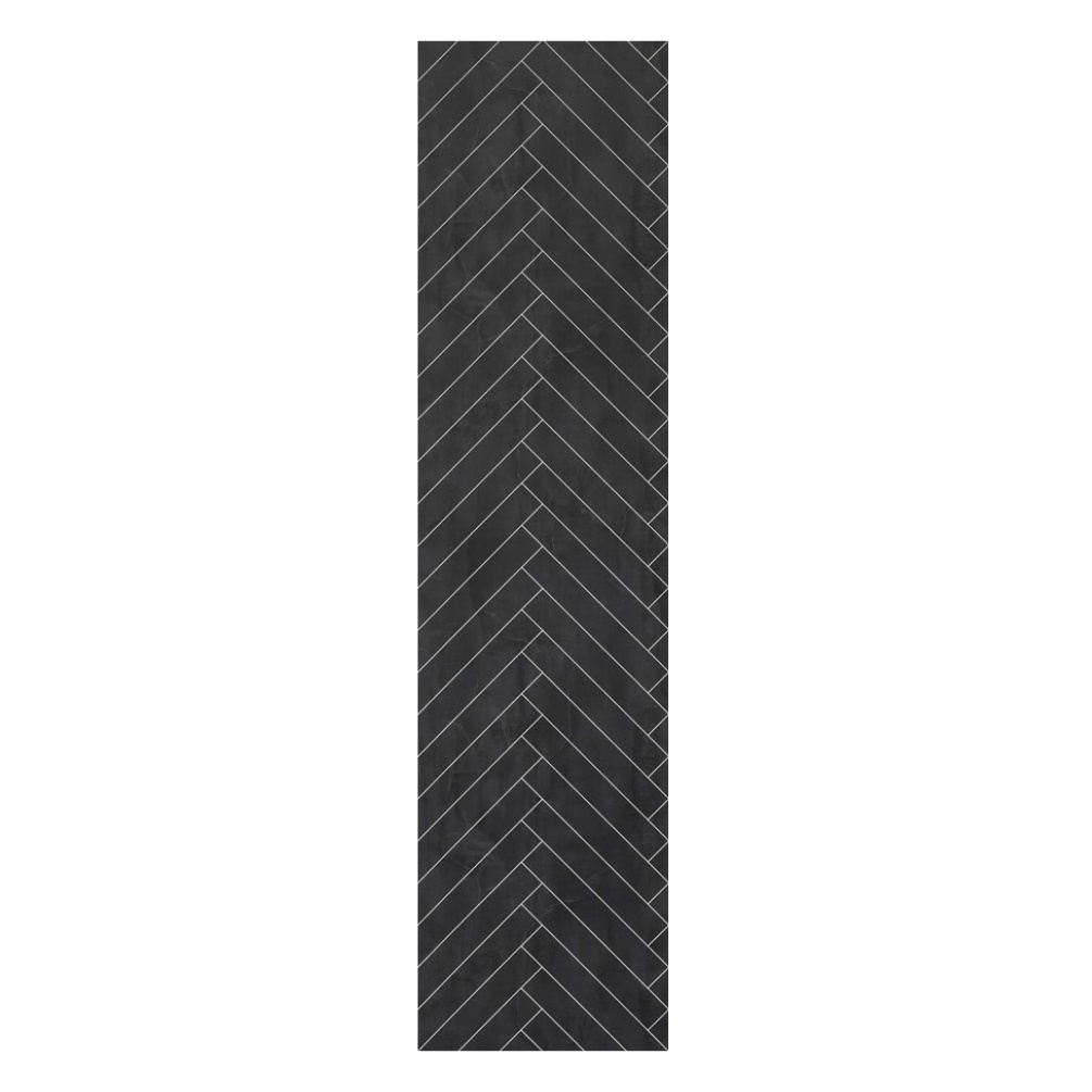 Cut out image of the Crosswater Black Herringbone 2400mm x 600mm Proclick Tile Effect Wall Panel